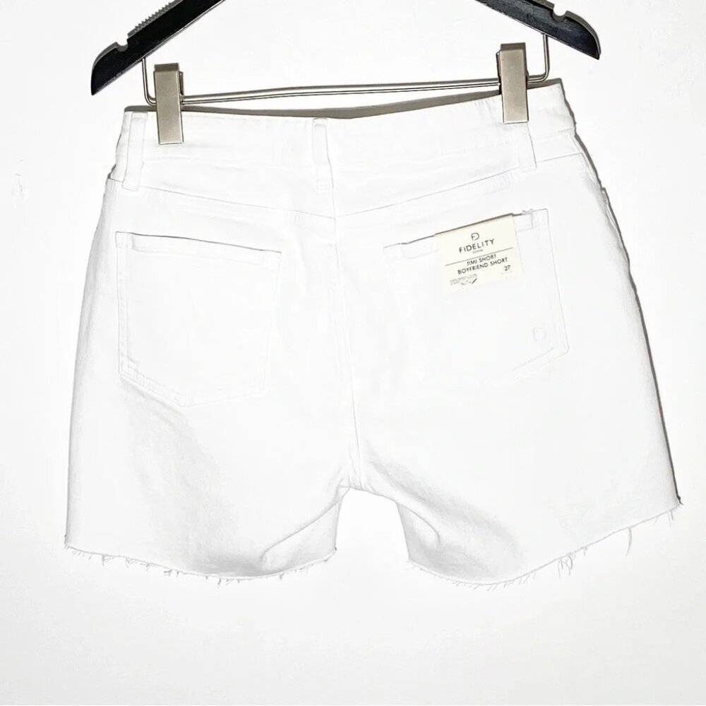 New Fidelity Denim Jimi High Waist Cutoff Jean Shorts in Vintage White  size 30 - Picture 3 of 5